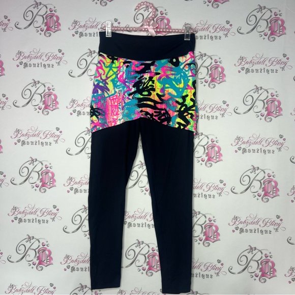 Andreia Vasques leggings with skirt attached spray paint design stretchy neon - Picture 10 of 11